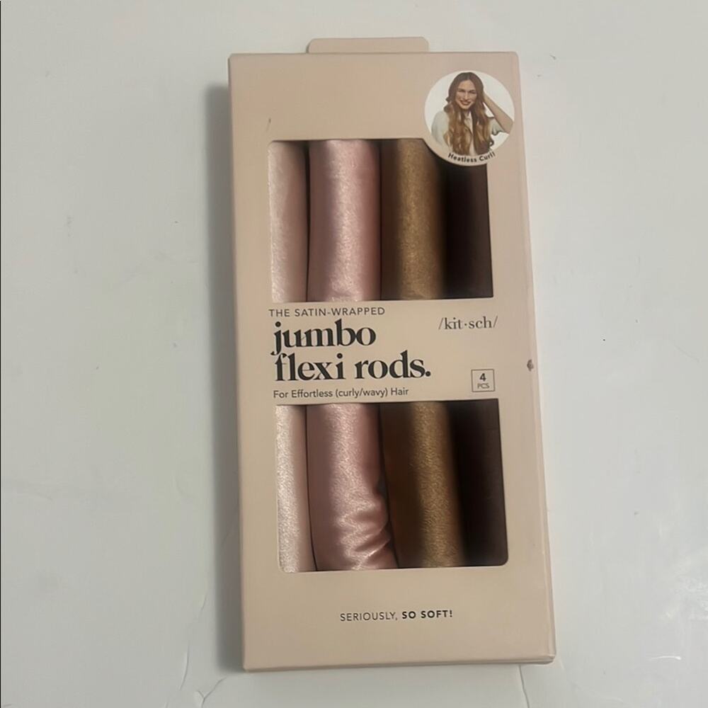 KITSCH JUMBO FLEXI RODS THE SATIN WRAPPED FOR EFFORTLESS CURLY/WAVY HAIR.